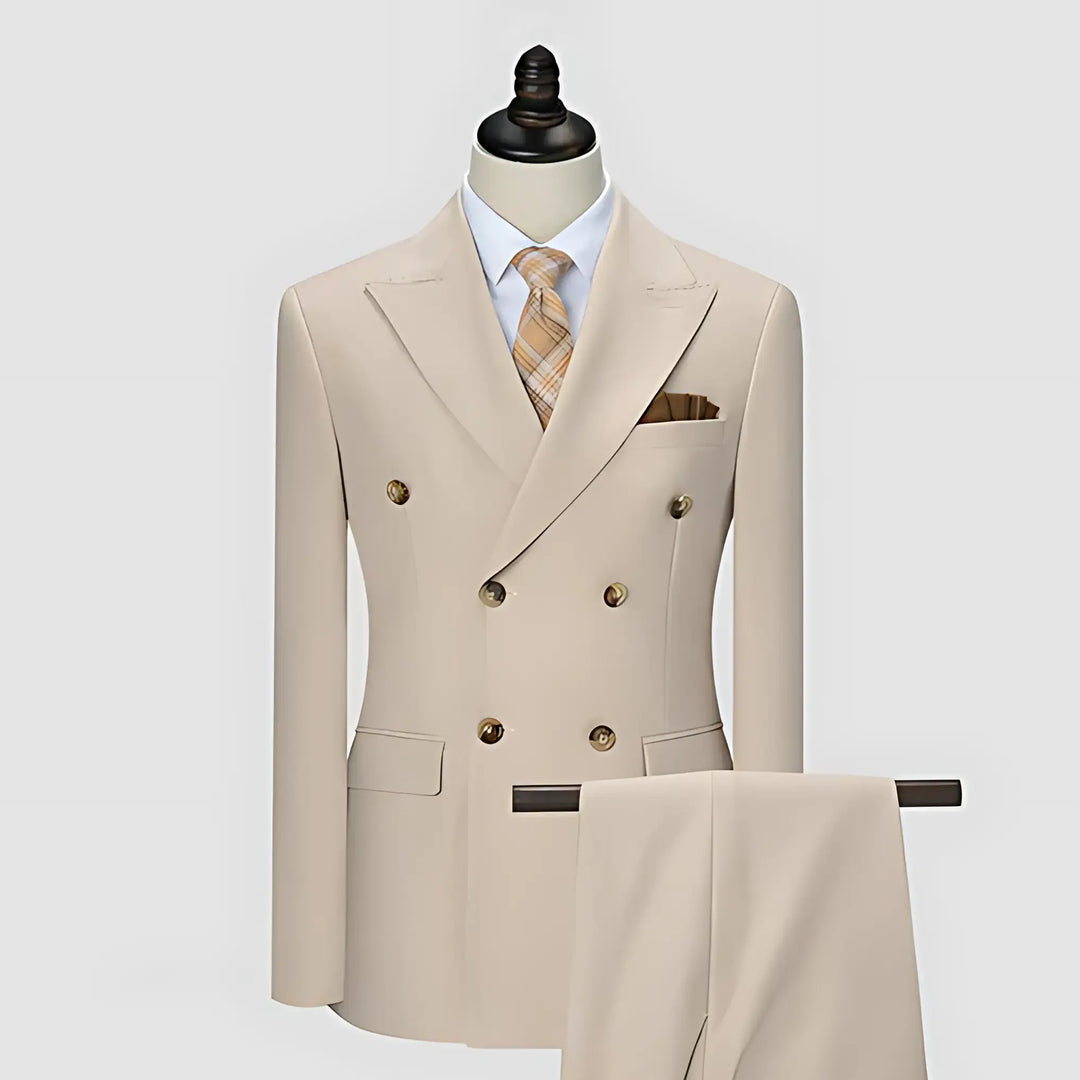 Costume croisé homme à revers pointus – mariage printemps-été