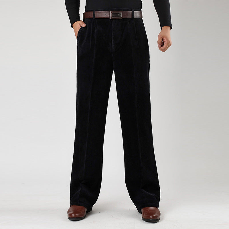 Pantalon large homme en velours côtelé à plis – du XS au 8XL