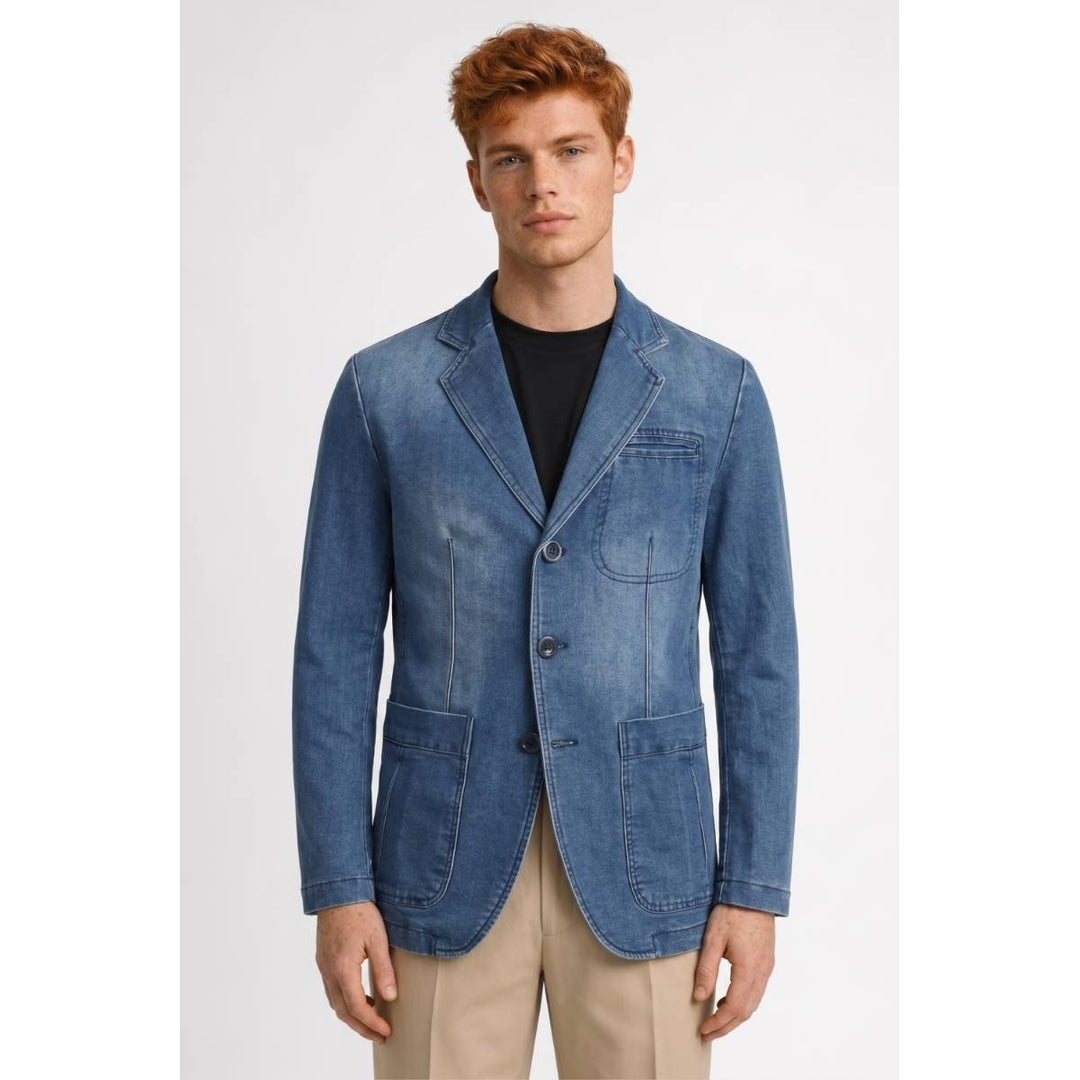 Blazer homme à poches plaquées – boutonné, casual chic