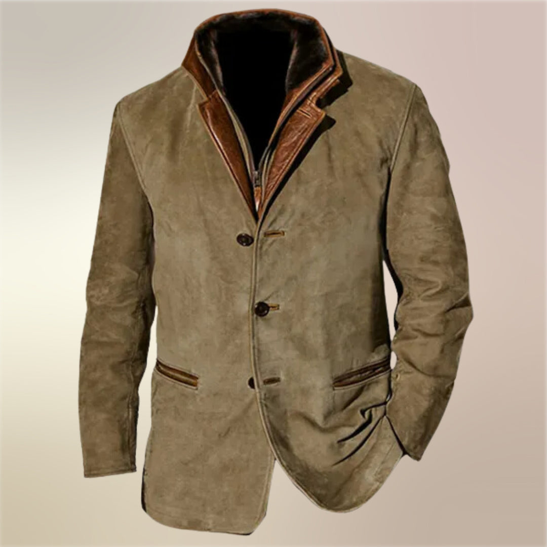 Blazer homme en daim – doublure chaude et style rustique