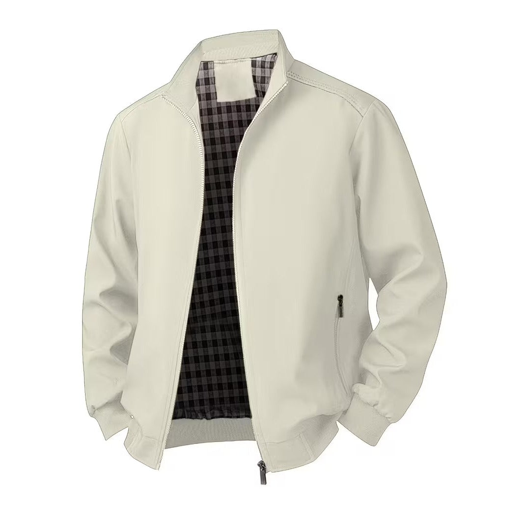 Blouson bomber casual homme à col montant – toucher velours
