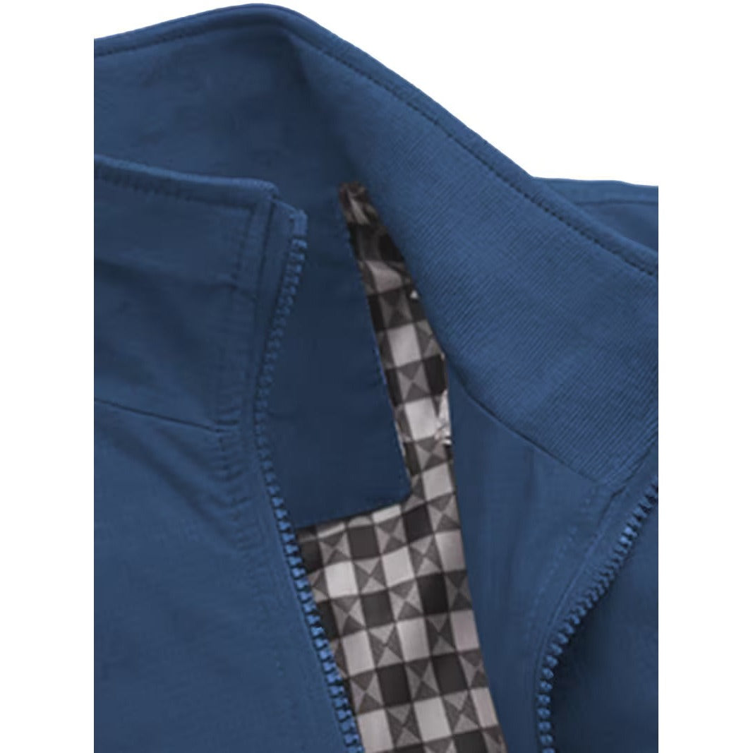 Blouson bomber casual homme à col montant – toucher velours