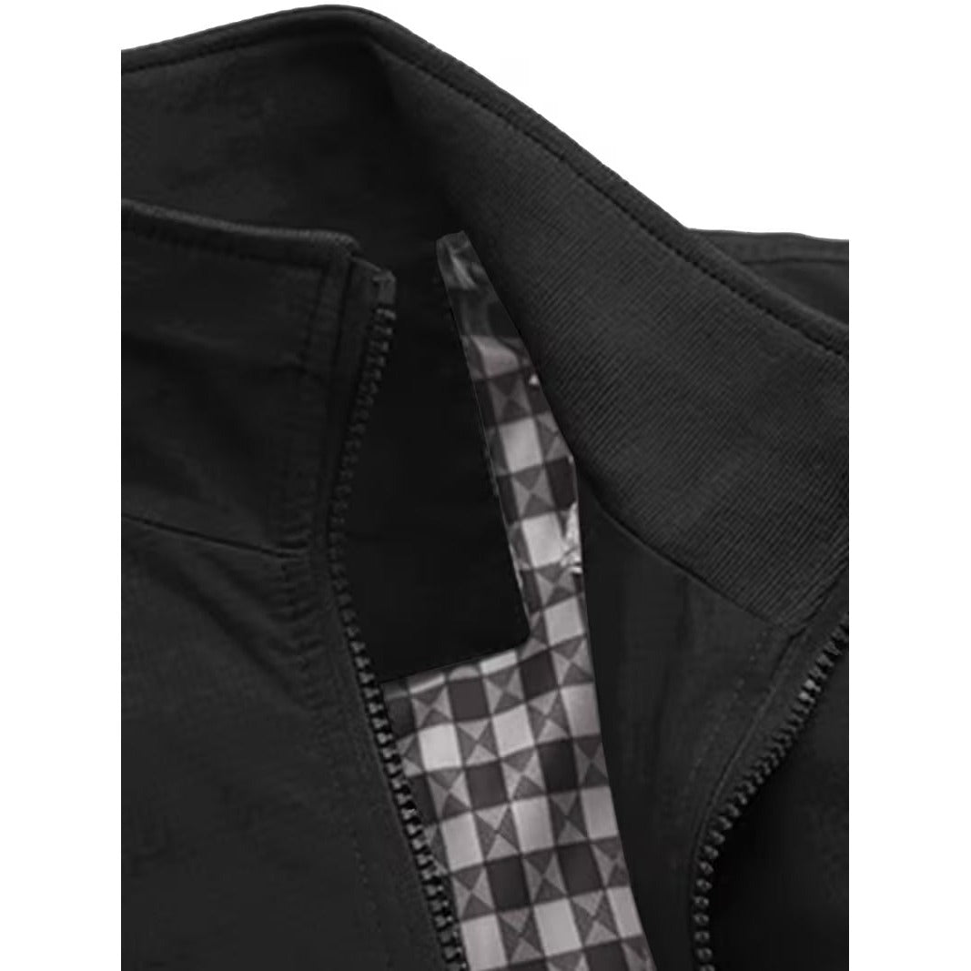 Blouson bomber casual homme à col montant – toucher velours