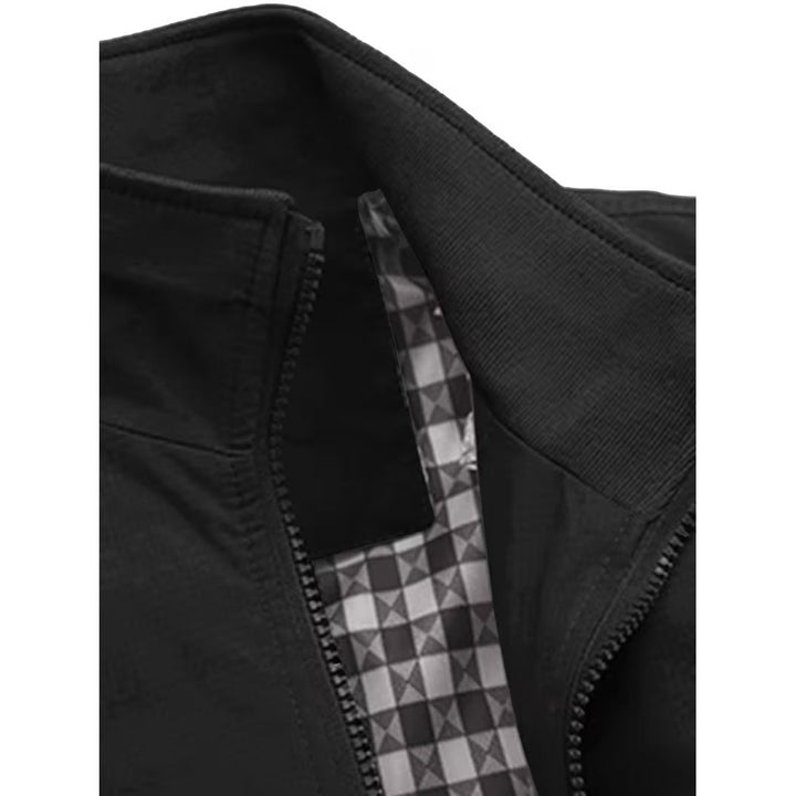 Blouson bomber casual homme à col montant – toucher velours