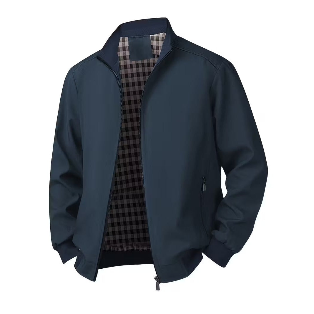 Blouson bomber casual homme à col montant – toucher velours