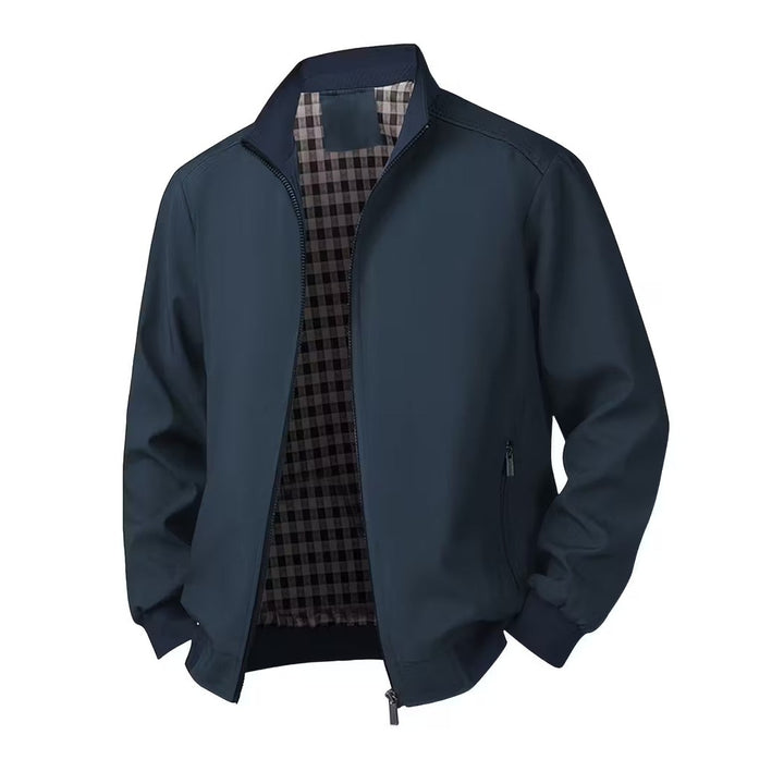 Blouson bomber casual homme à col montant – toucher velours