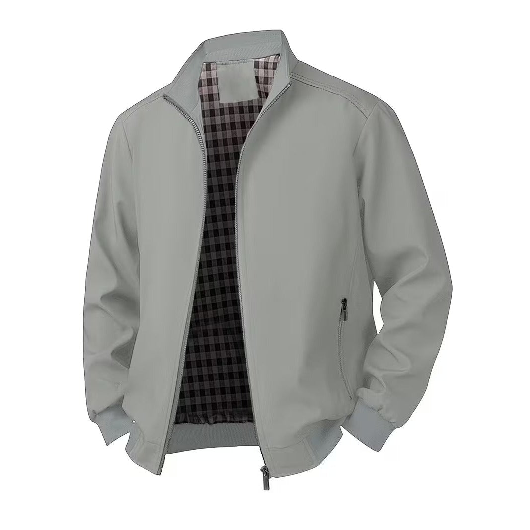 Blouson bomber casual homme à col montant – toucher velours