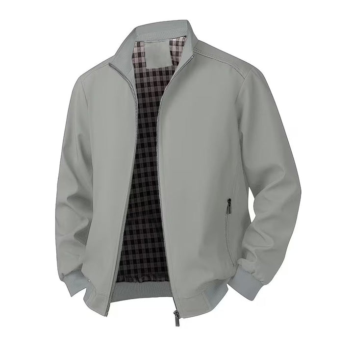 Blouson bomber casual homme à col montant – toucher velours