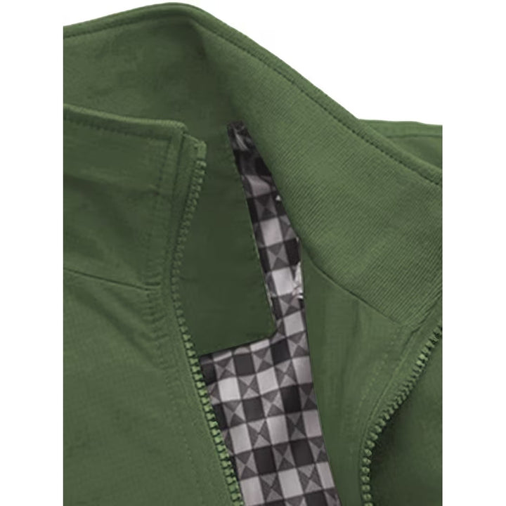 Blouson bomber casual homme à col montant – toucher velours