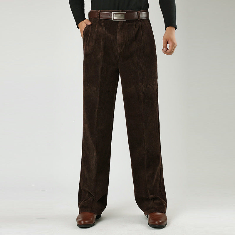 Pantalon large homme en velours côtelé à plis – du XS au 8XL