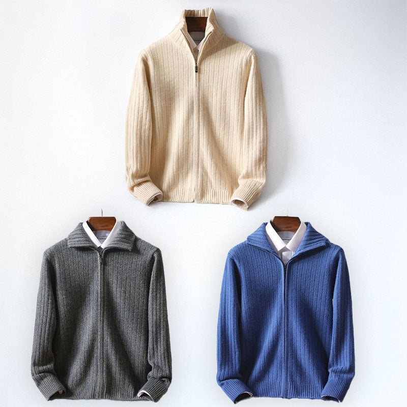 Cardigan zippé homme en laine mérinos certifiée Woolmark