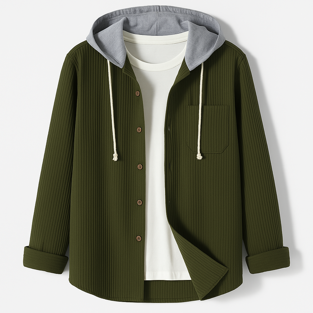 Hoodie homme Dante en velours côtelé – capuche réglable