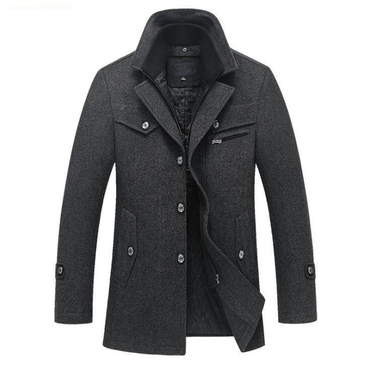 Caban homme en laine mélangée – coupe cintrée