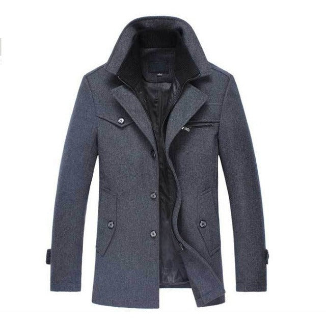 Caban homme en laine mélangée – coupe cintrée