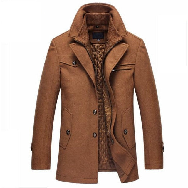Caban homme en laine mélangée – coupe cintrée