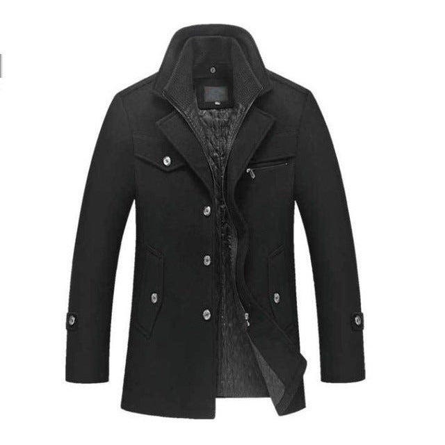 Caban homme en laine mélangée – coupe cintrée