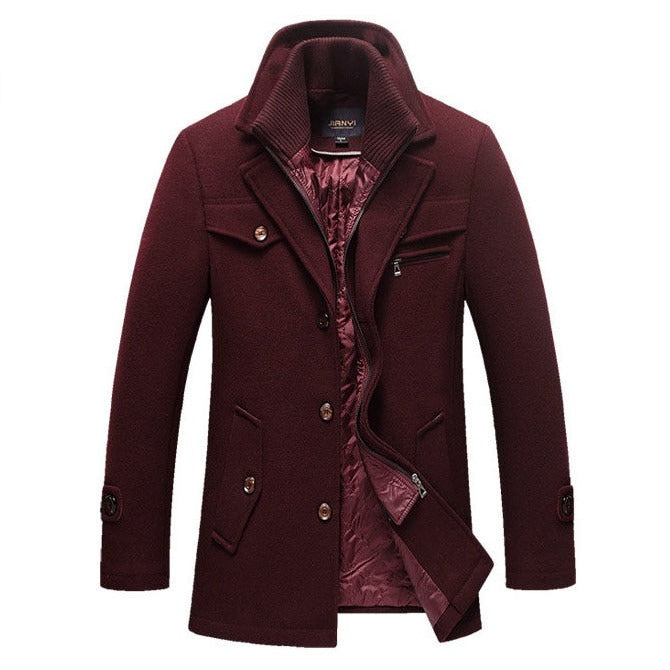 Caban homme en laine mélangée – coupe cintrée