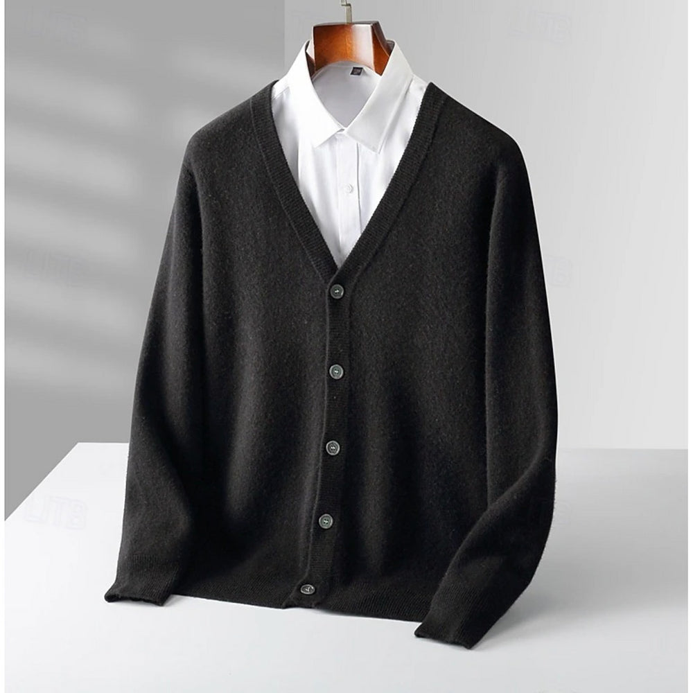 Cardigan homme col V à boutons – coupe confort