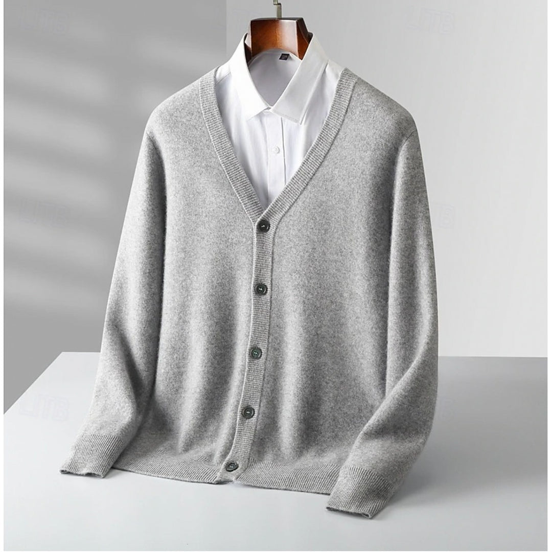 Cardigan homme col V à boutons – coupe confort