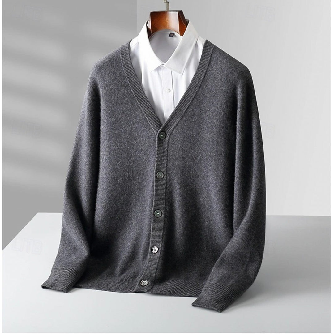 Cardigan homme col V à boutons – coupe confort