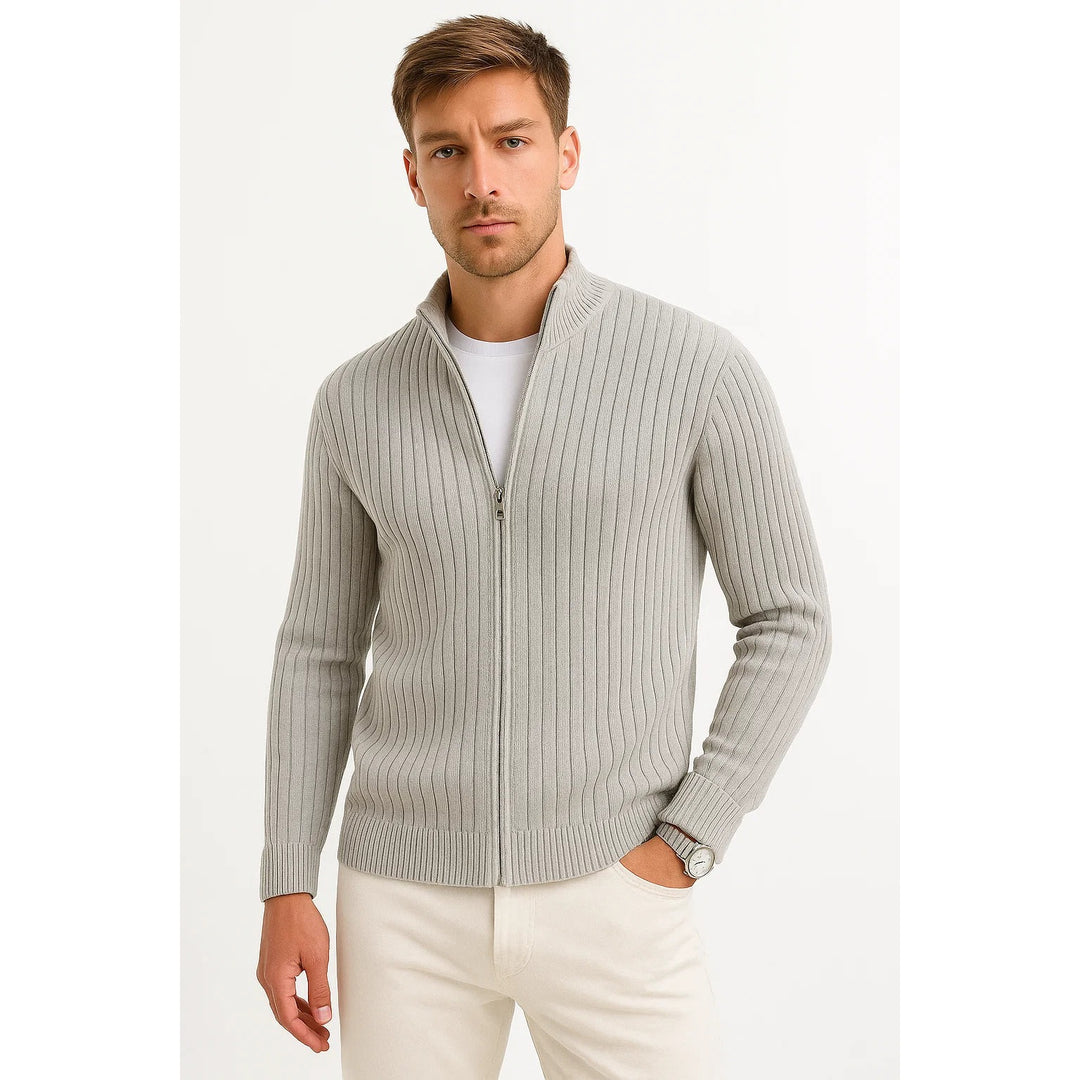Cardigan homme en maille côtelée légère – casual et habillé