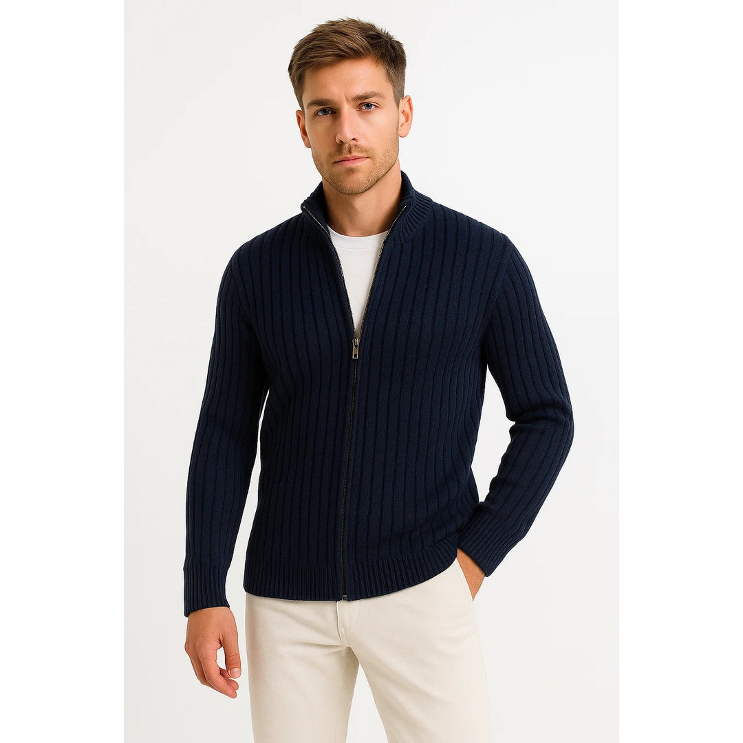 Cardigan homme en maille côtelée légère – casual et habillé