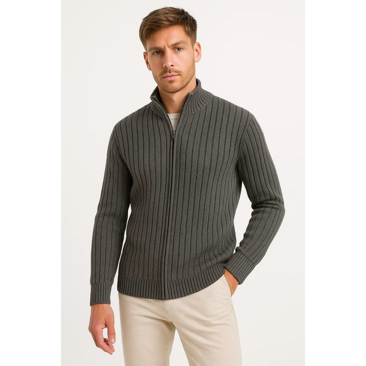 Cardigan homme en maille côtelée légère – casual et habillé