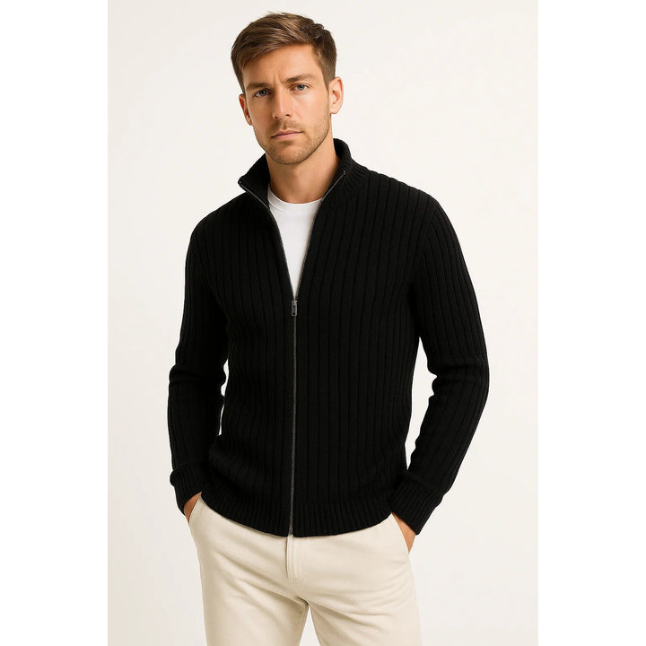 Cardigan homme en maille côtelée légère – casual et habillé