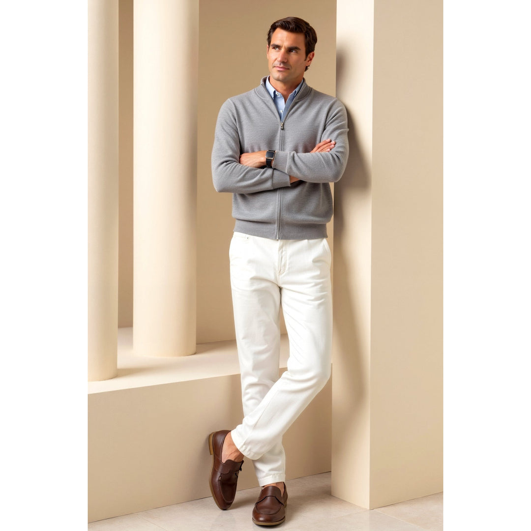 Cardigan homme slim zippé – silhouette élégante et épurée