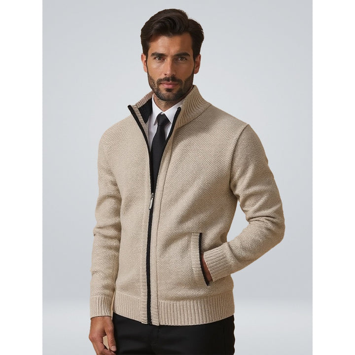 Cardigan Otto zippé en maille – coupe ajustée élégante