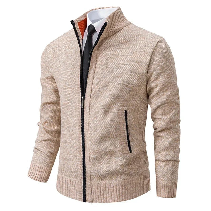Cardigan Otto zippé en maille – coupe ajustée élégante
