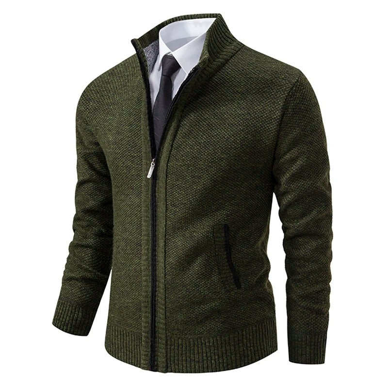 Cardigan Otto zippé en maille – coupe ajustée élégante