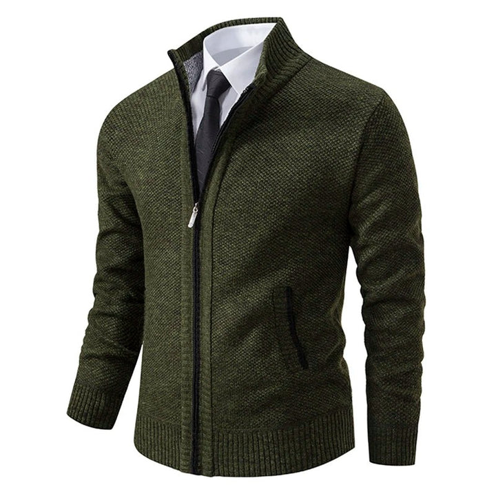 Cardigan Otto zippé en maille – coupe ajustée élégante