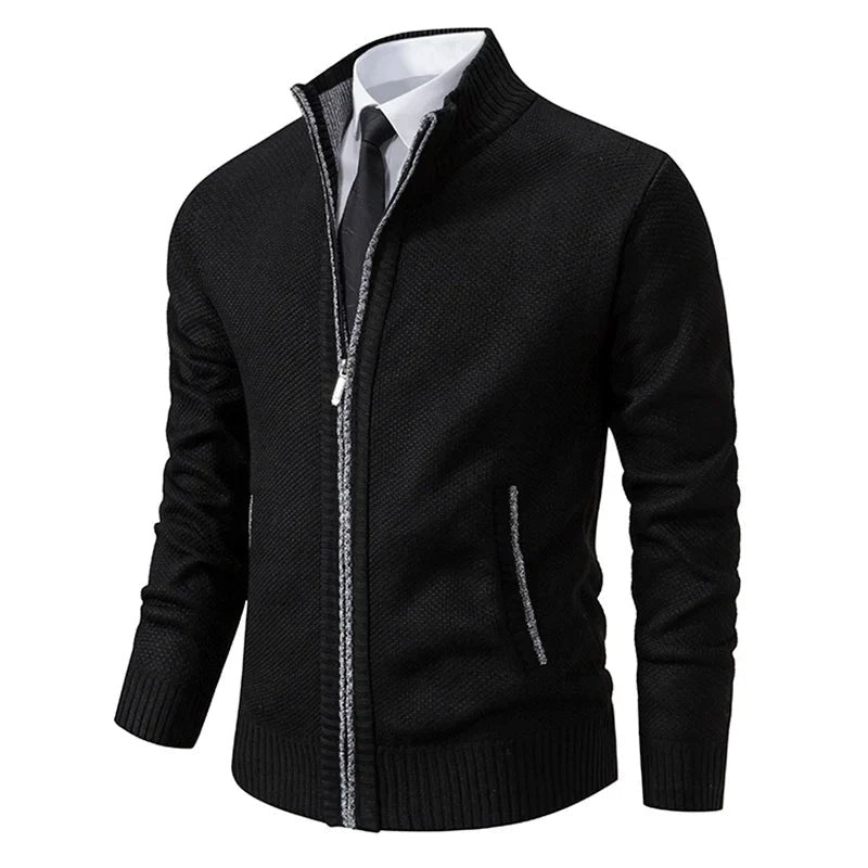 Cardigan Otto zippé en maille – coupe ajustée élégante