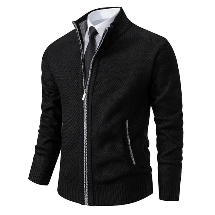 Cardigan Otto zippé en maille – coupe ajustée élégante