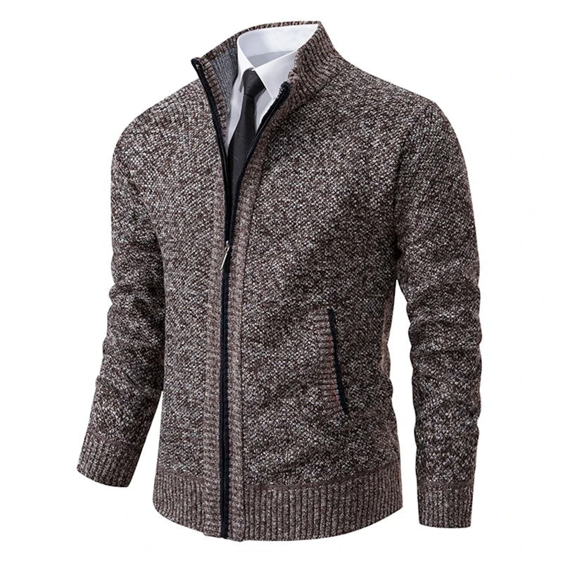 Cardigan Otto zippé en maille – coupe ajustée élégante