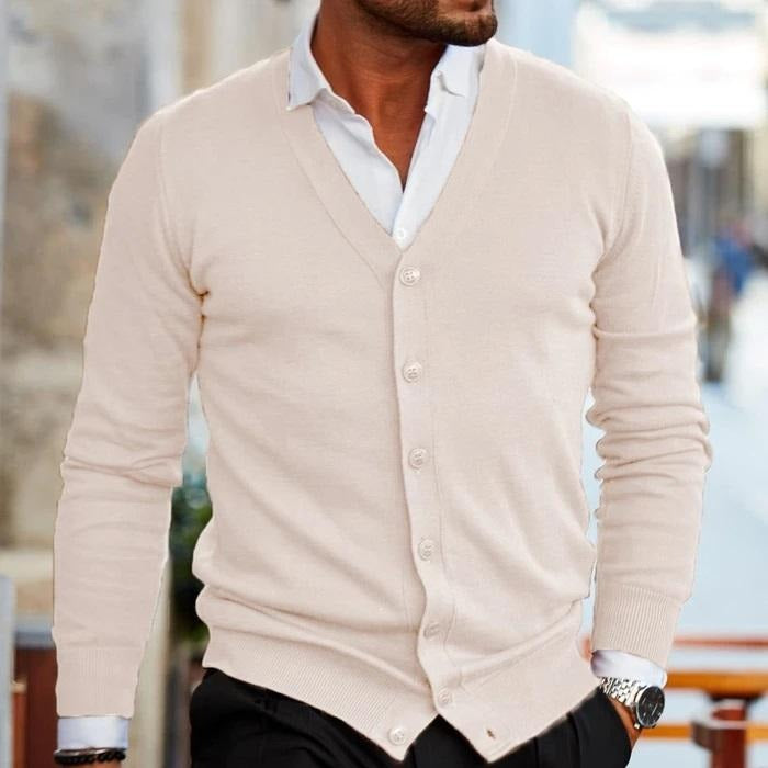 Cardigan Stefan à col V – classique, doux et confortable