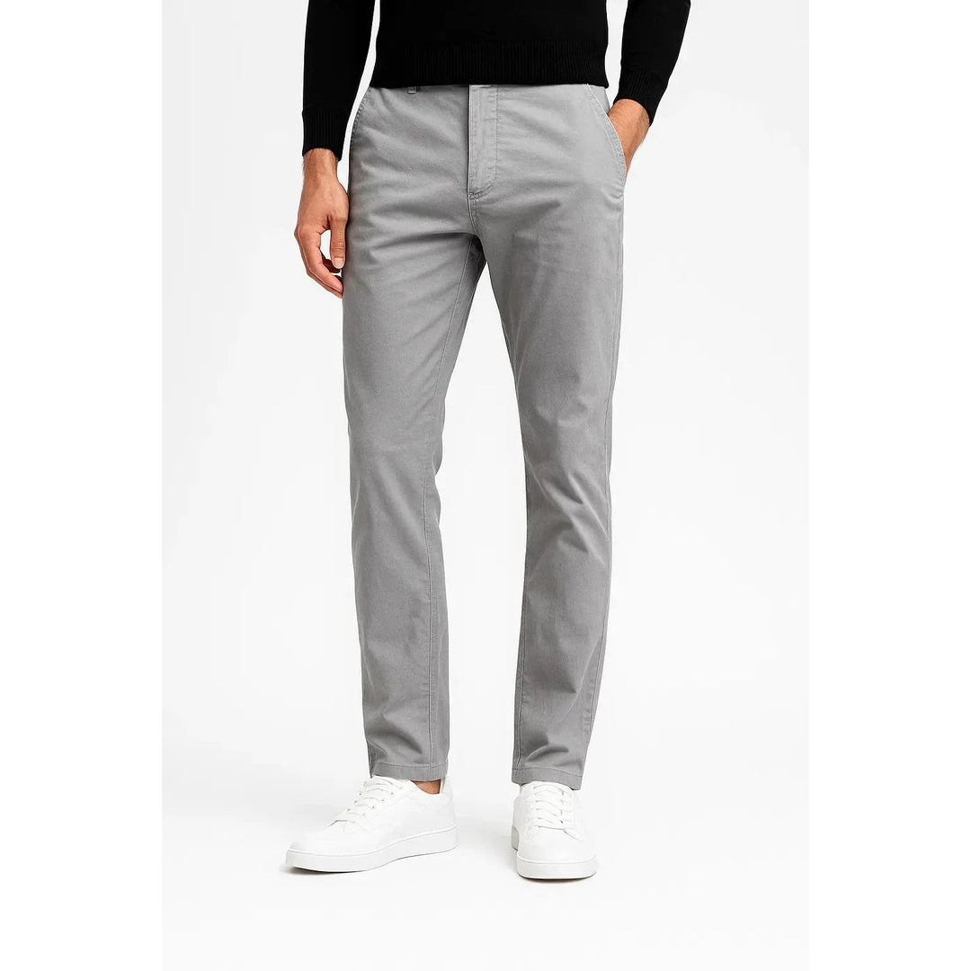 Chino homme en coton stretch – coupe droite classique