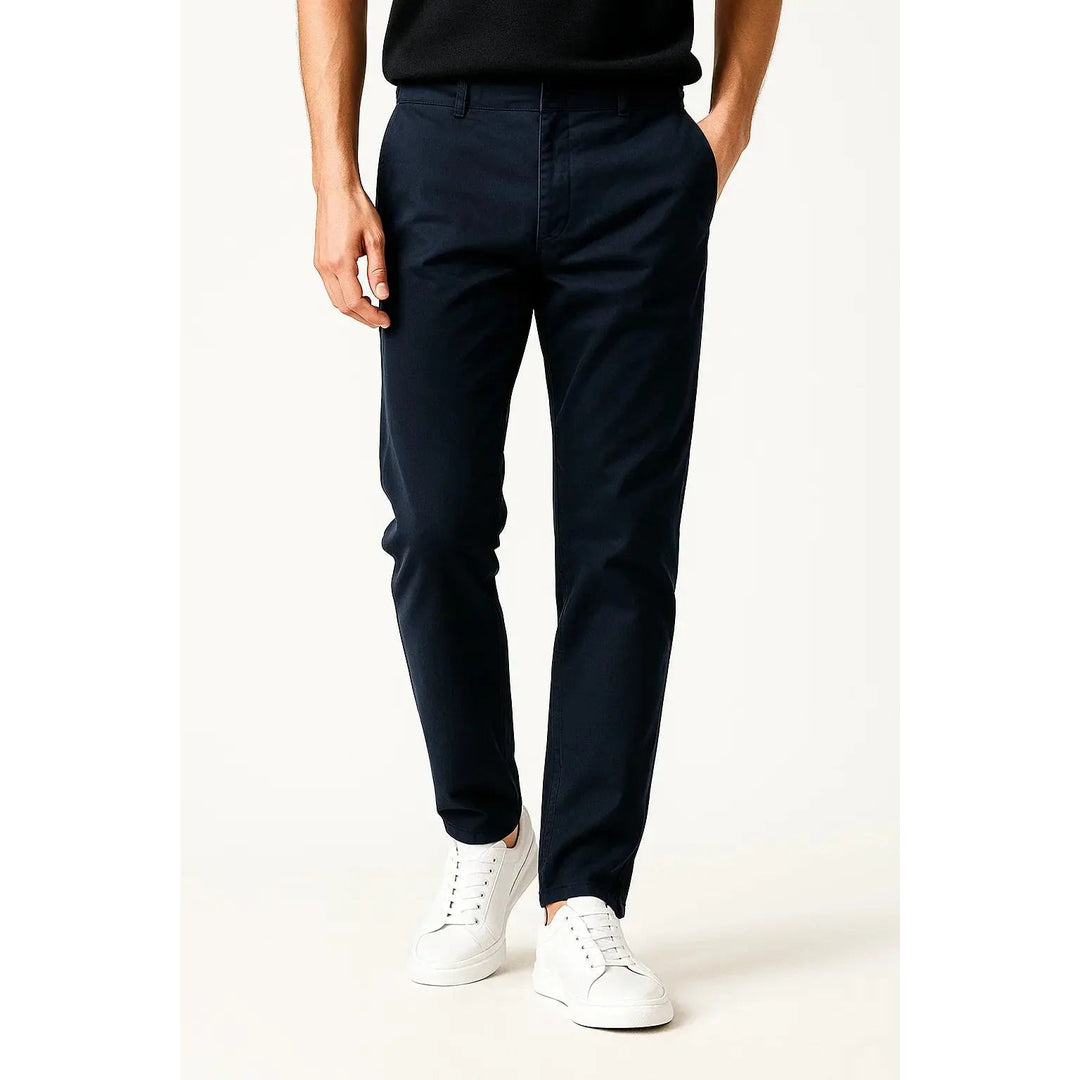 Chino homme en coton stretch – coupe droite classique