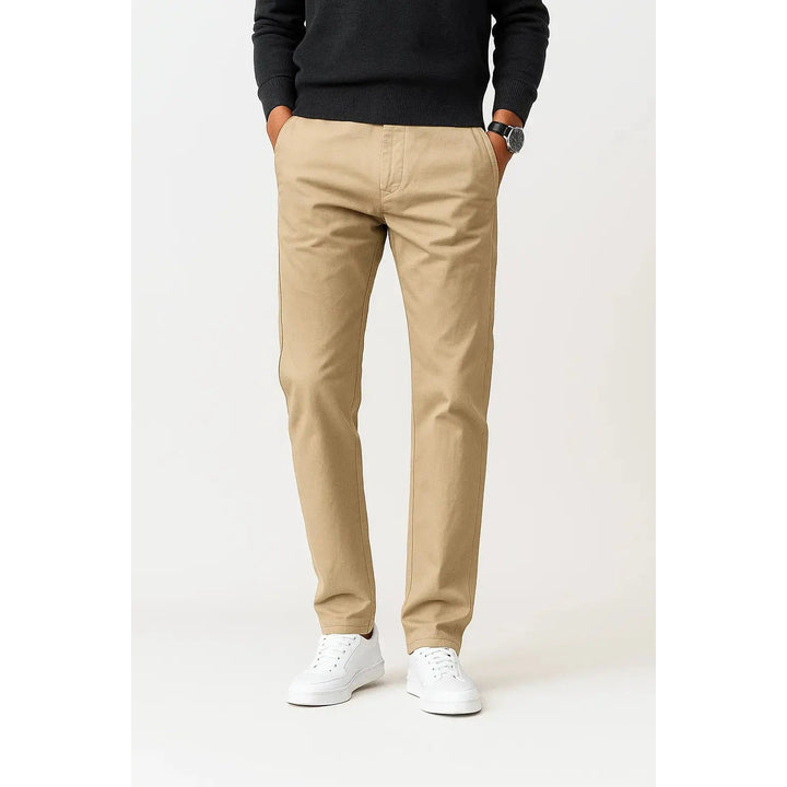 Chino homme en coton stretch – coupe droite classique