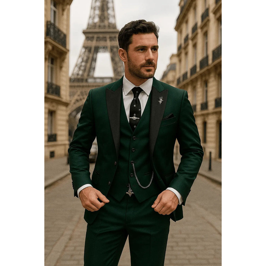 Costume 3 pièces homme coupe slim – blazer, gilet et pantalon