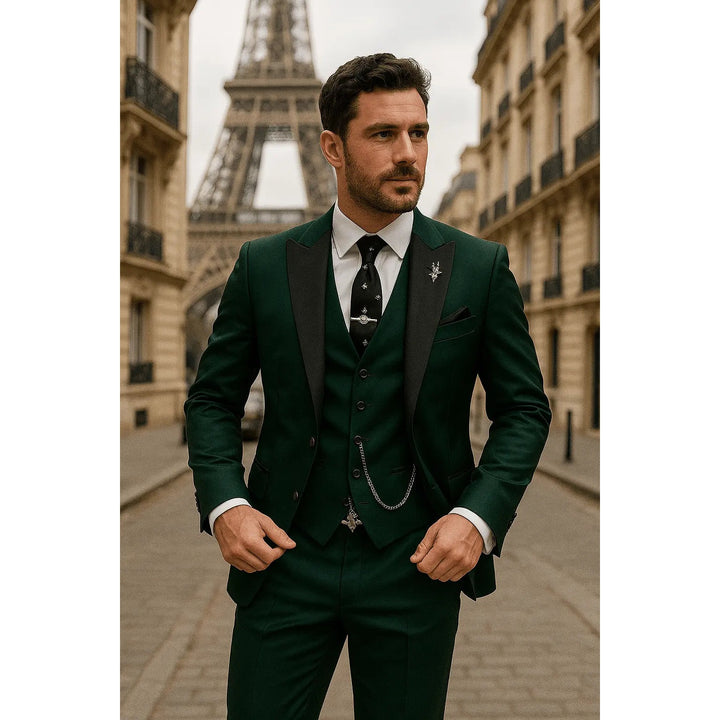 Costume 3 pièces homme coupe slim – blazer, gilet et pantalon