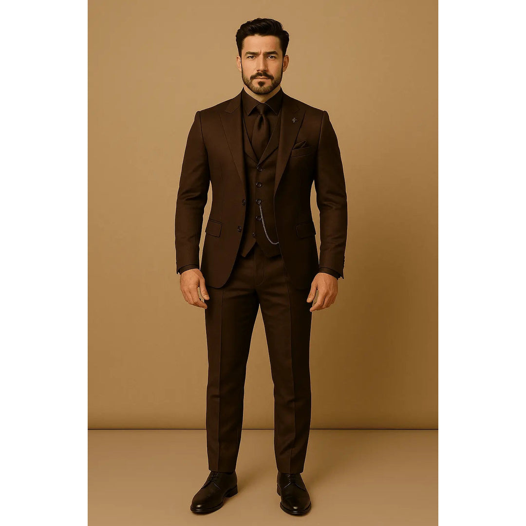 Costume 3 pièces homme coupe slim – blazer, gilet et pantalon
