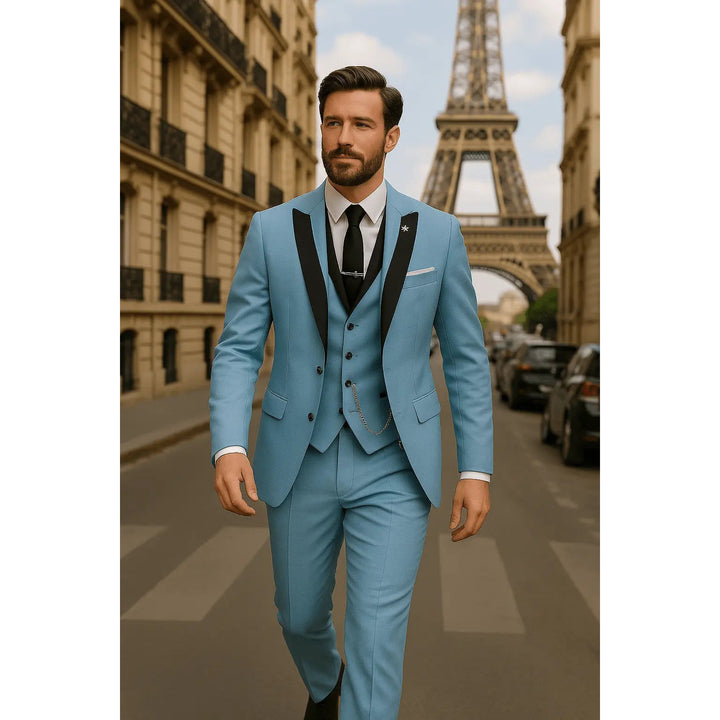 Costume 3 pièces homme coupe slim – blazer, gilet et pantalon