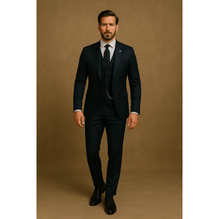 Costume 3 pièces homme coupe slim – blazer, gilet et pantalon