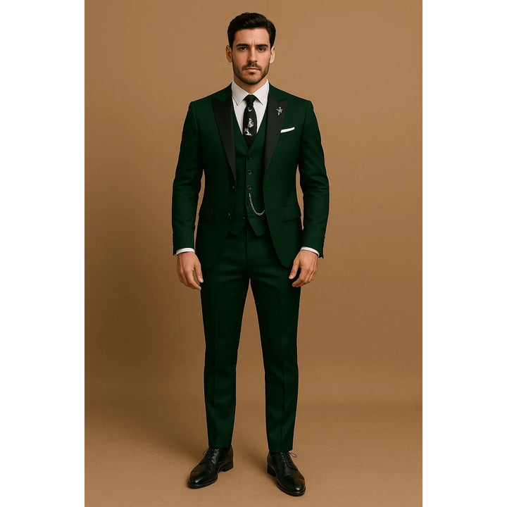 Costume 3 pièces homme coupe slim – blazer, gilet et pantalon