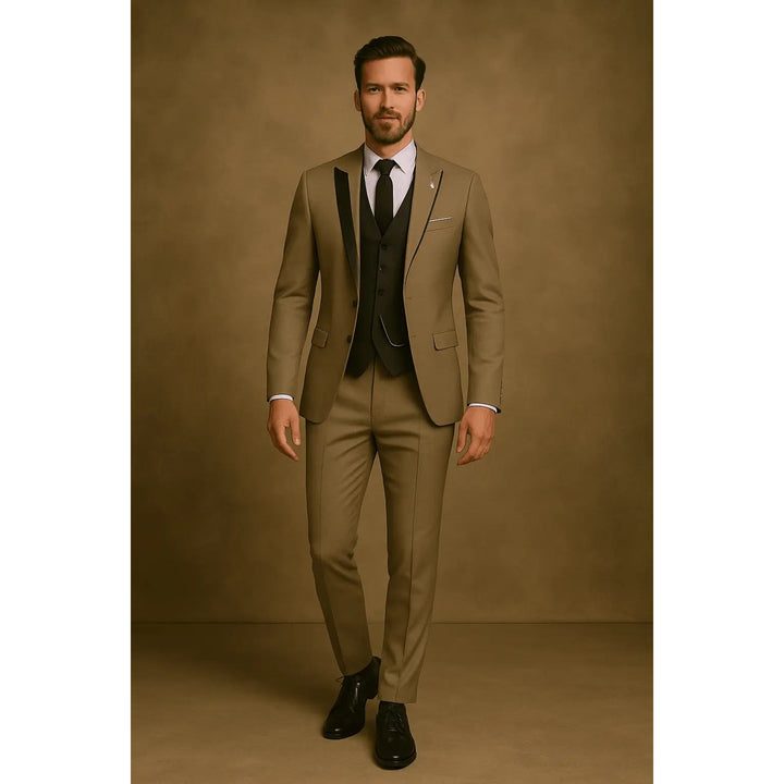 Costume 3 pièces homme coupe slim – blazer, gilet et pantalon