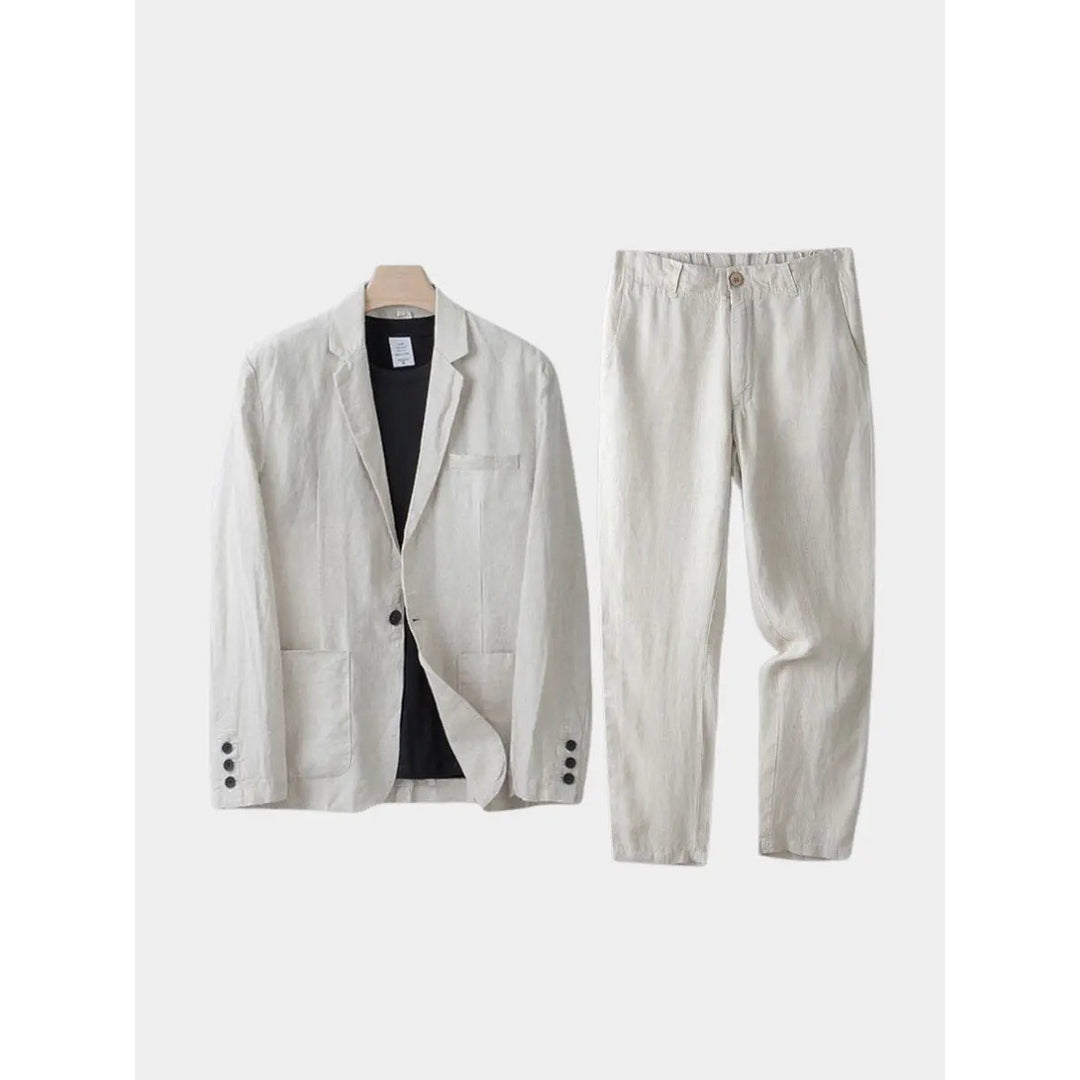 Costume homme en lin et coton – deux pièces léger et respirant