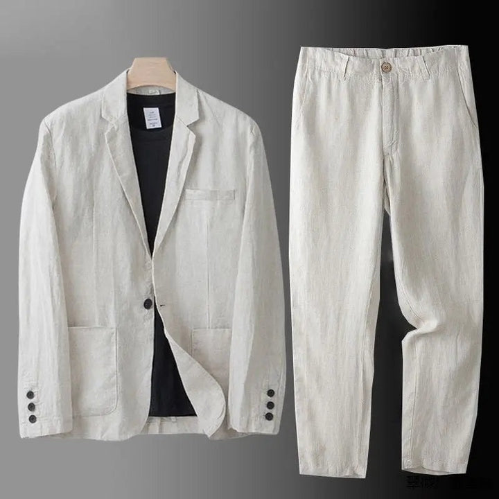Costume homme en lin et coton – deux pièces léger et respirant