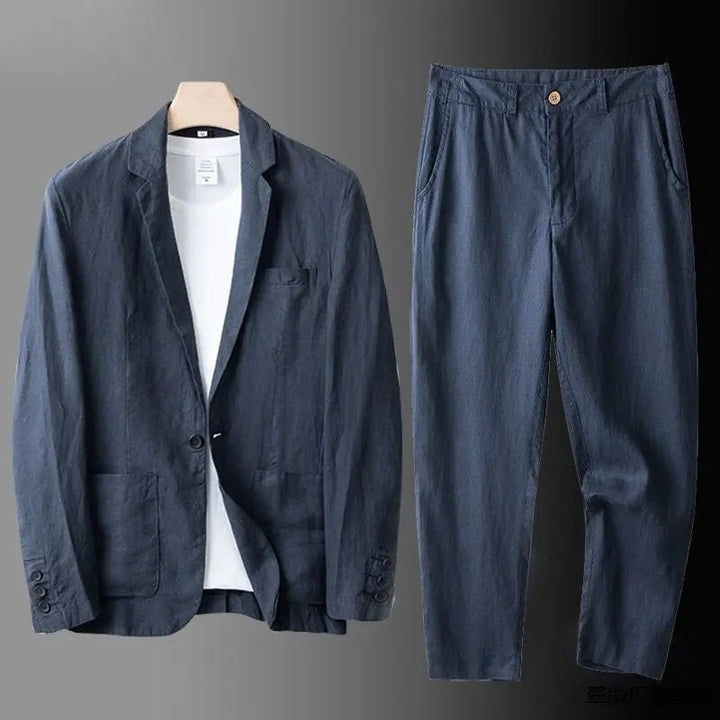 Costume homme en lin et coton – deux pièces léger et respirant